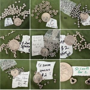 Silver plated spacers  Rondelle Beads